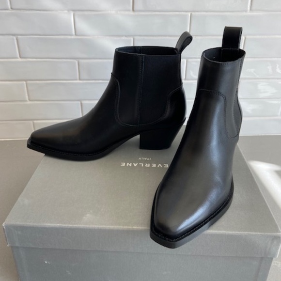 NIB Everlane Black Leather Bootie - Made in Italy - Size 7.5 - Picture 2 of 6